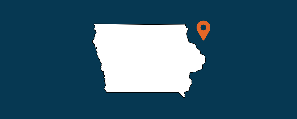 Outline of the state of Iowa