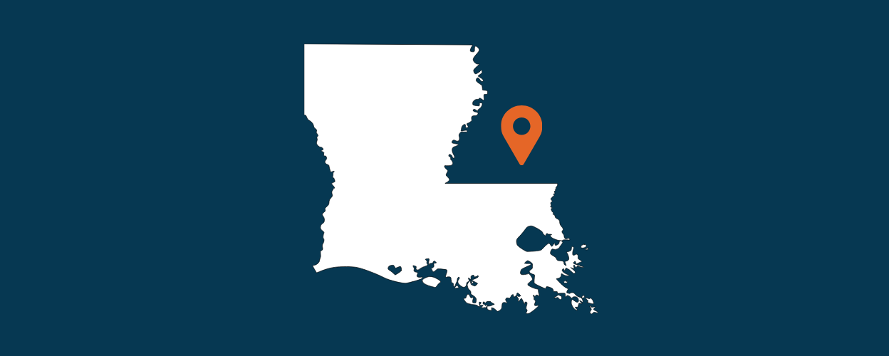 Outline of the state of Louisiana