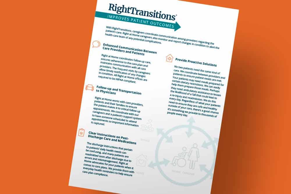 an image of the RightTransitions Flyer on an orange background